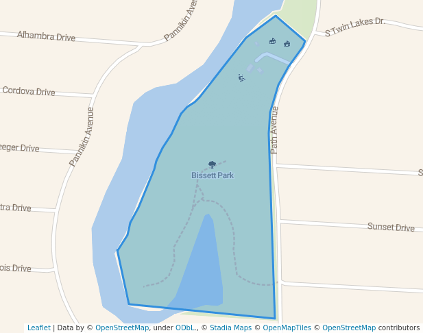 walking in Bissett Park map in Punta Gorda