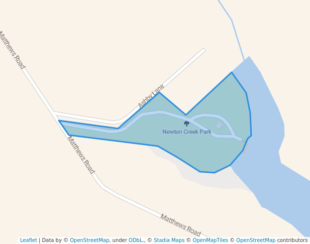 walking in Newton Creek Park map in Bayboro