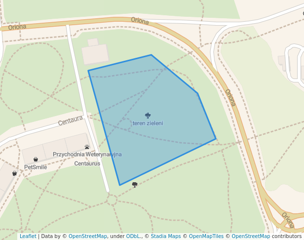 walking in teren zieleni map in Gliwice