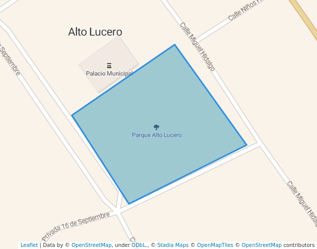 Parque Alto Lucero in Alto Lucero | Map and Routes