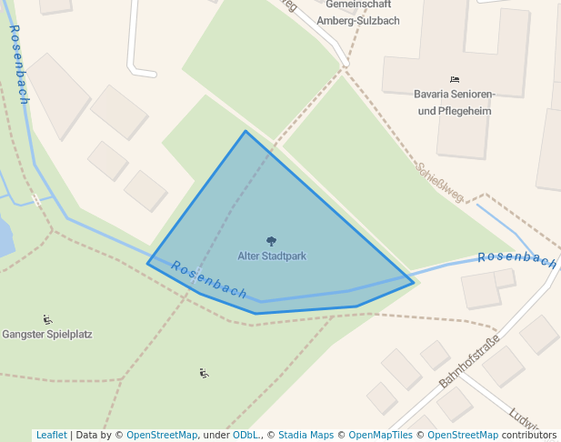 walking in Alter Stadtpark map in Sulzbach-Rosenberg