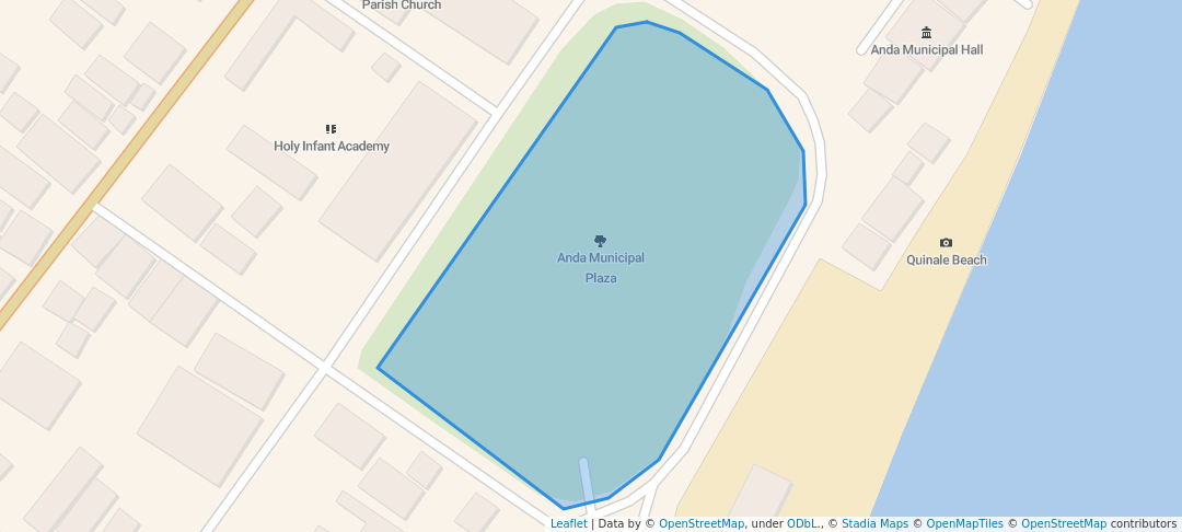 walking in Anda Municipal Plaza map in Anda