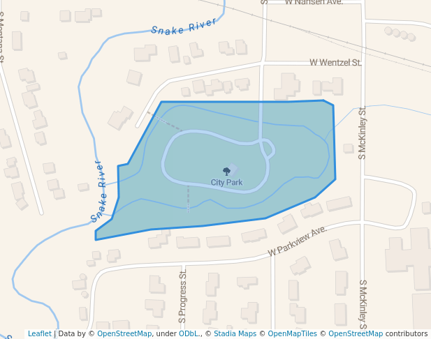 walking in City Park map in Warren