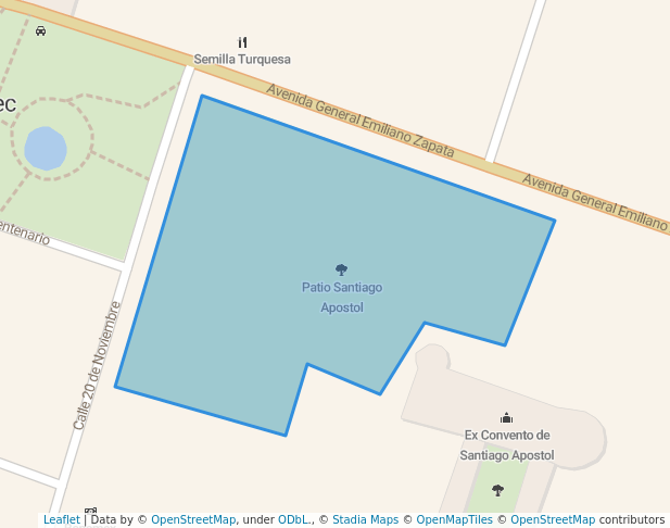 walking in Patio Santiago Apostol map in Jiutepec