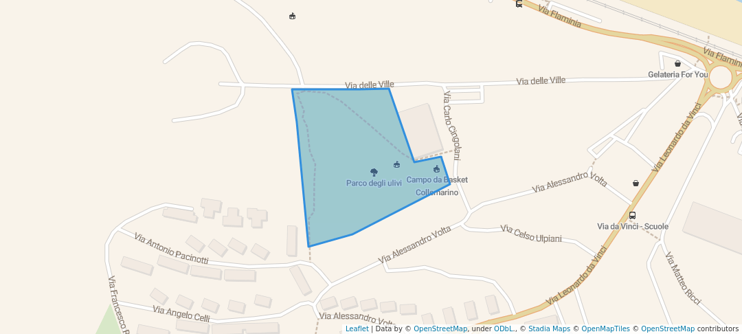 walking in Parco degli ulivi map in Ancona