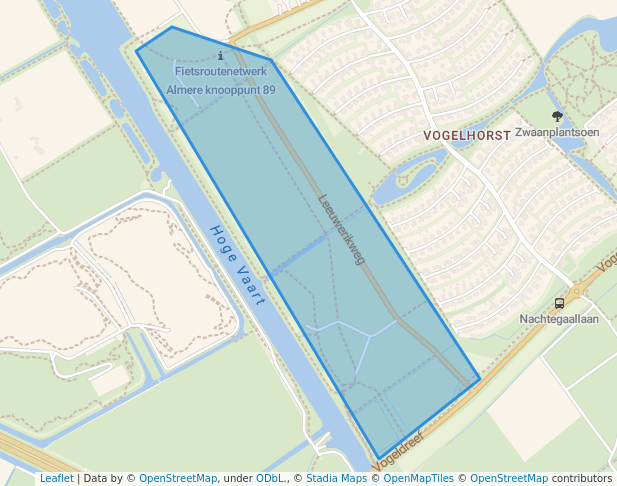 walking in Overvaartbos map in Almere