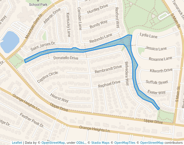 Mountain Gate Park Walking Trails to two satellites