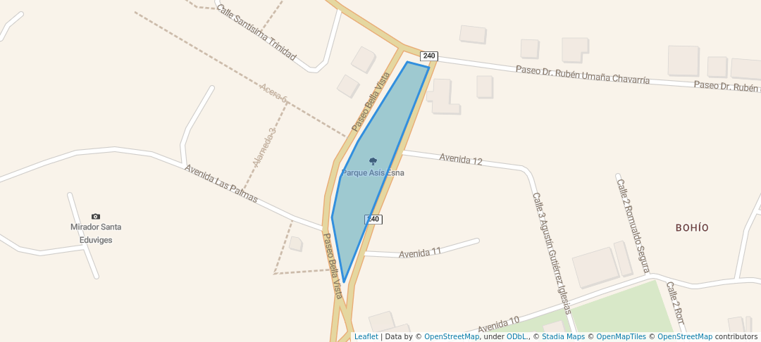 walking in Parque Asís Esna map in Limón