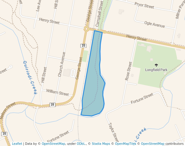 walking in Colleen Green Park map in Quirindi