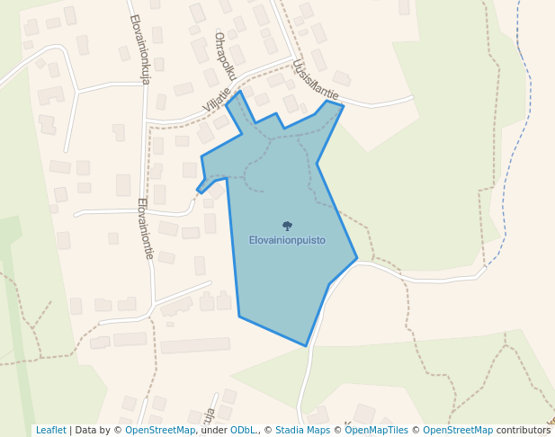 walking in Elovainionpuisto map in Jyväskylä
