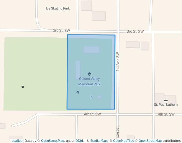 walking in Golden Valley Memorial Park map in Beach