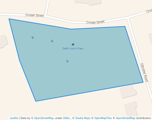 walking in Delhi Lion's Park map in Delhi