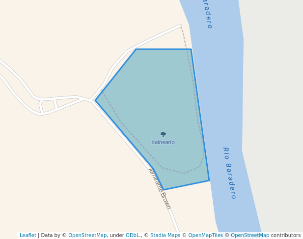 walking in balneario map in Baradero