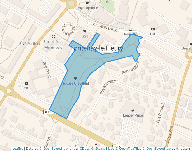 walking in Parc de la Mairie map in Fontenay-le-Fleury