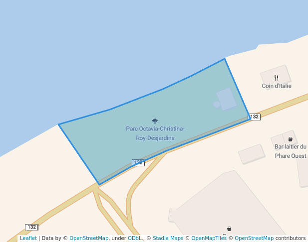 walking in Parc Octavia-Christina-Roy-Desjardins map in Matane