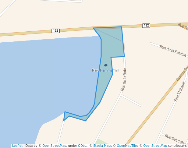 walking in Parc Hammermill map in Matane