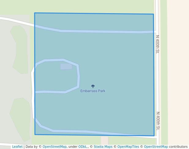 walking in Embarrass Park map in Brocton