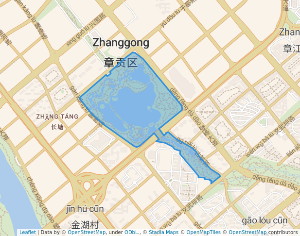 walking in 中央公园 map in 赣州市