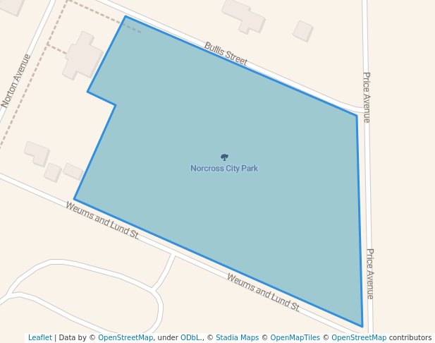 walking in Norcross City Park map in Norcross