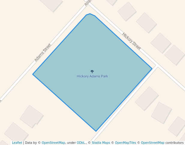 walking in Hickory Adams Park map in Jefferson City