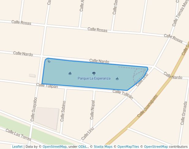 walking in Parque La Esperanza map in Ciudad Río Bravo