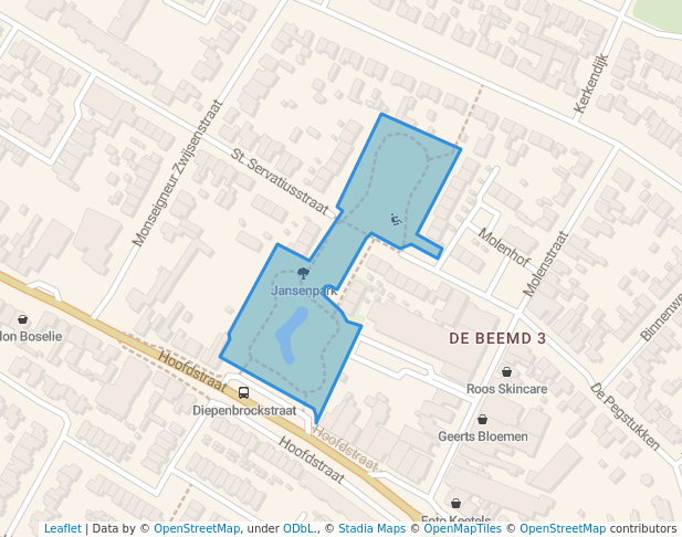 walking in Jansenpark map in Schijndel