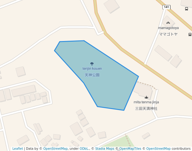 walking in 天神公園 map in Sanda