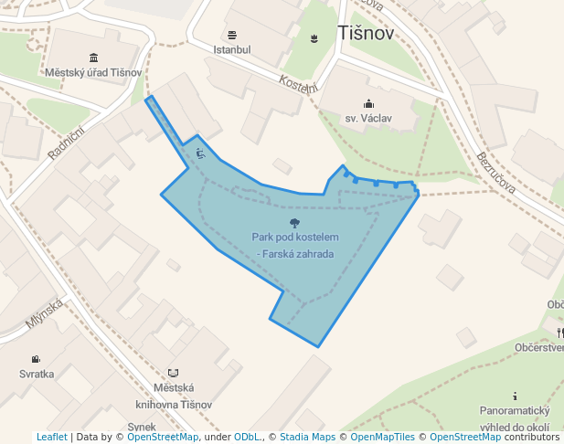 Park pod kostelem - Farská zahrada