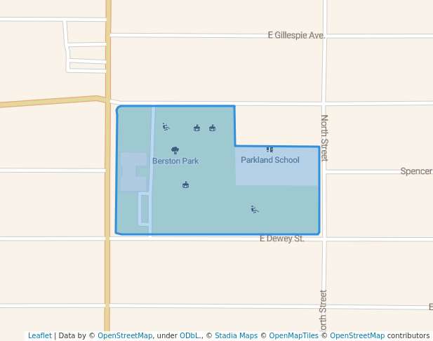 walking in Berston Park map in Flint
