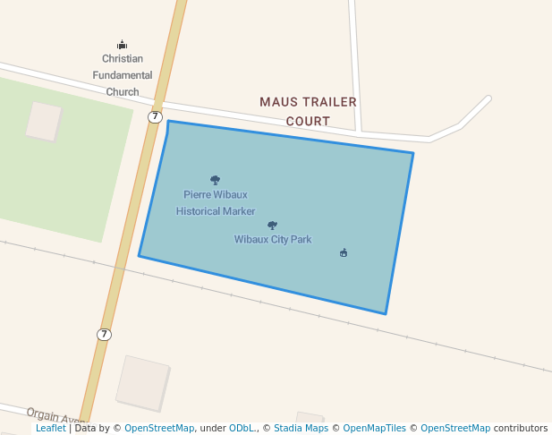 walking in Wibaux City Park map in Wibaux