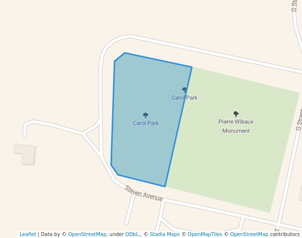 walking in Carol Park map in Wibaux