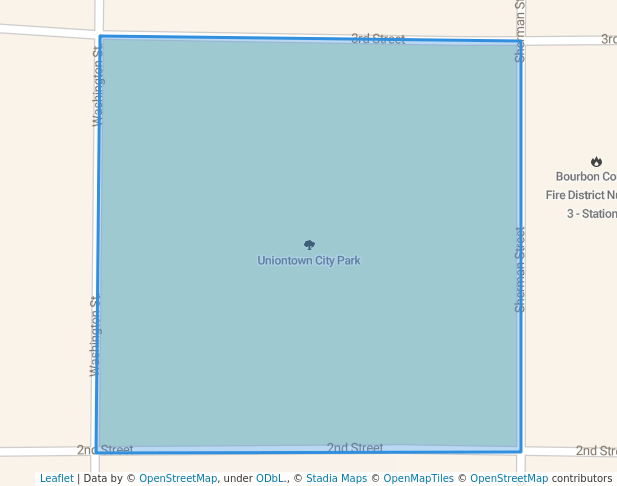 walking in Uniontown City Park map in Uniontown