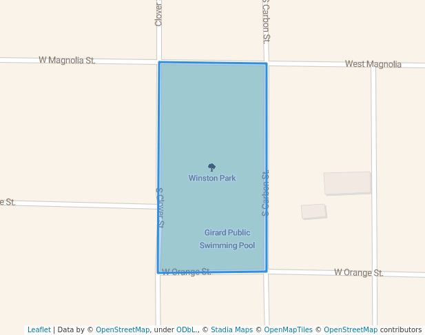 walking in Winston Park map in Girard