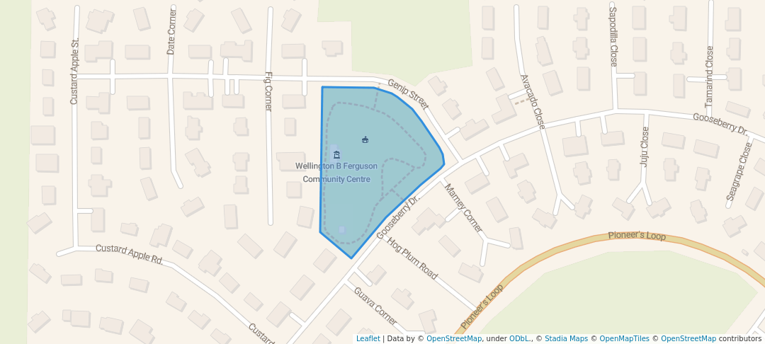 walking in Richard Gaitor Community Park map in Freeport