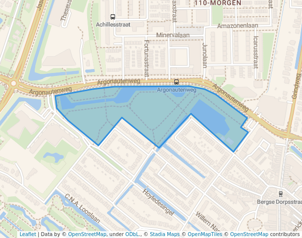 walking in Argonautenpark map in Rotterdam