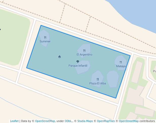 walking in Parque Infantil map in Managua