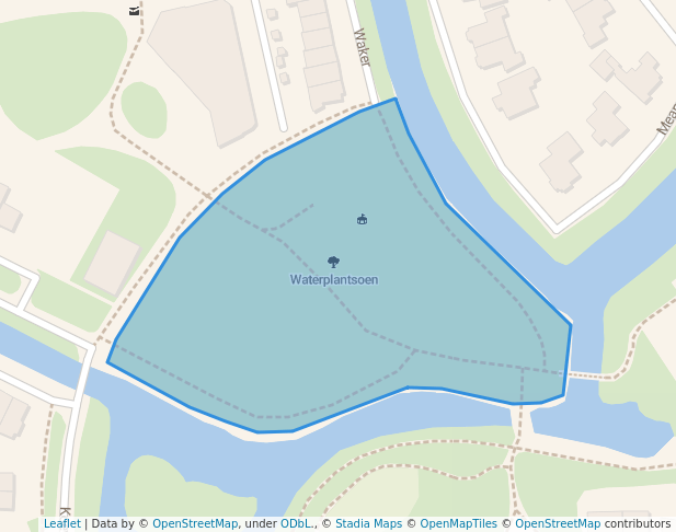 walking in Waterplantsoen map in Kampen