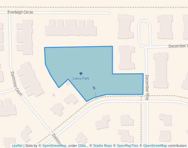 walking in Lions Park map in Rosemount