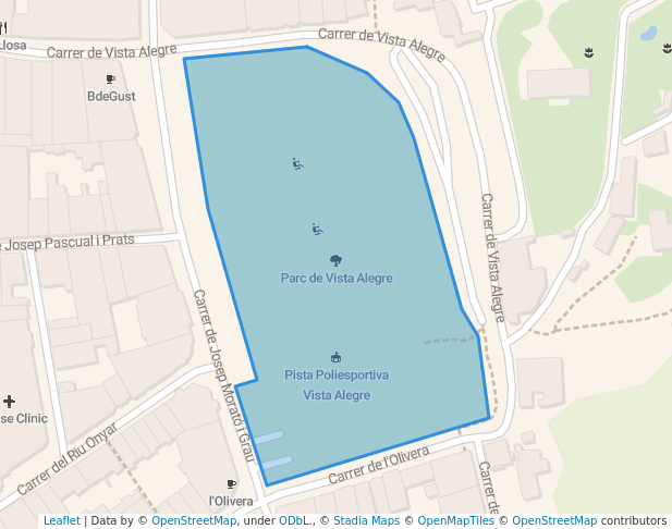 walking in Parc de Vista Alegre map in Girona