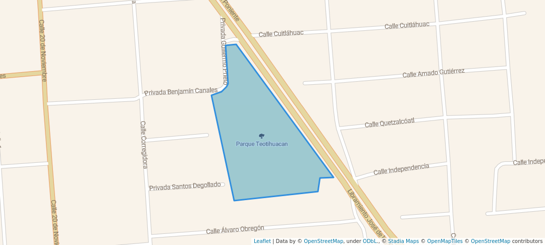 walking in Parque Teotihuacan map in Ciudad Acuña