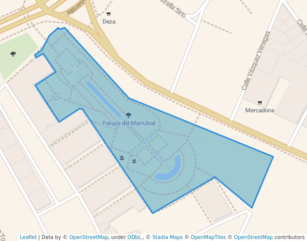 walking in Parque del Marrubial map in Córdoba