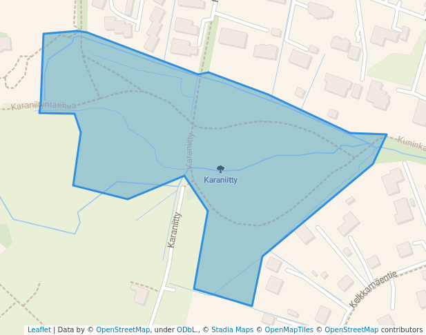 walking in Karaniitty map in Espoo