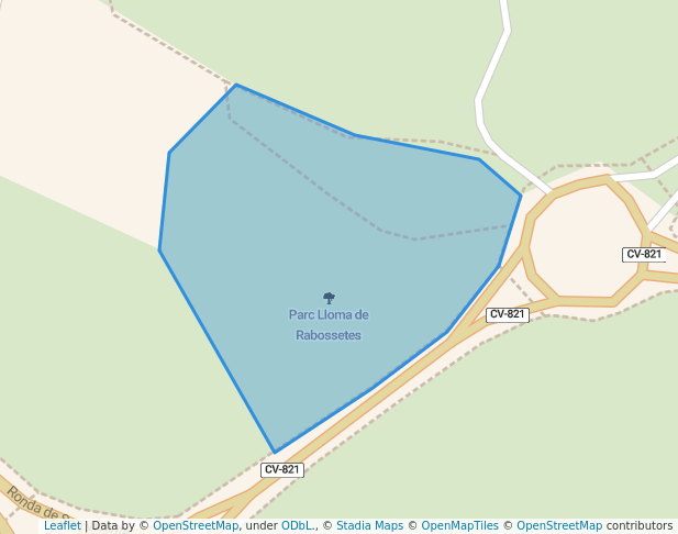 walking in Parc Lloma de Rabossetes map in San Juan de Alicante