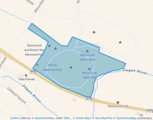 walking in Wilson Memorial Park map in Murrurundi