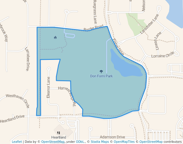 walking in Don Forni Park map in Geneva