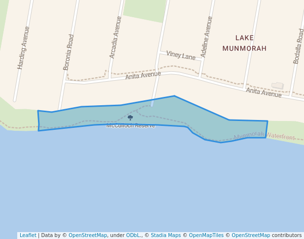 walking in McCulloch Reserve map in Lake Munmorah