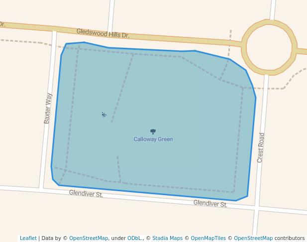 walking in Calloway Green map in Gledswood Hills