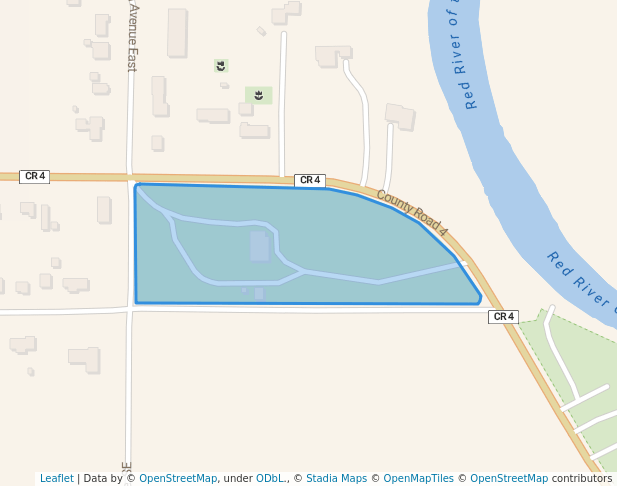 walking in Abercrombie City park map in Abercrombie