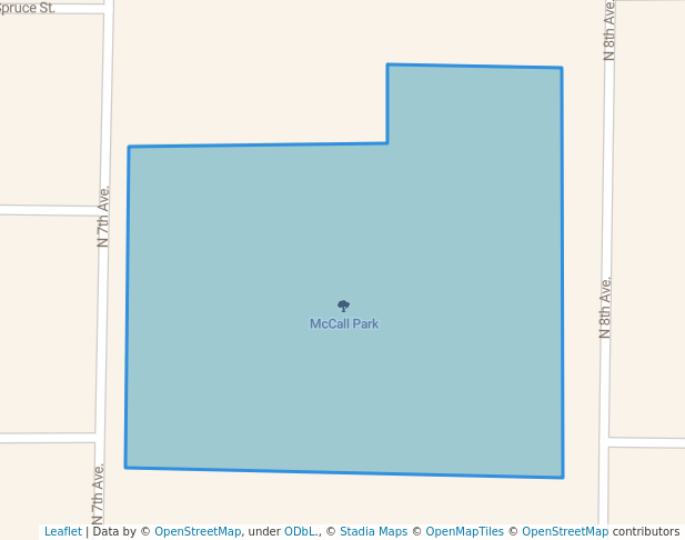 walking in McCall Park map in Canton