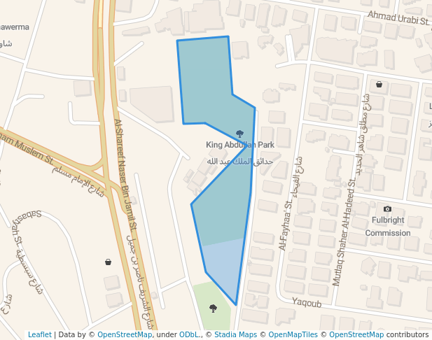 walking in King Abdullah Park map in Amman